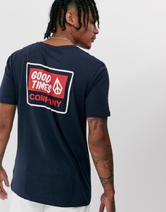 Футболка с принтом Volcom - Темно-синий