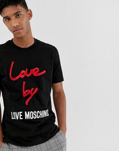 Черная футболка с принтом Love Moschino - Черный