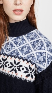 Autumn Cashmere Fair Isle Fringe Sweater