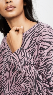 SUNDRY Zebra Crop Blouson Sweatshirt