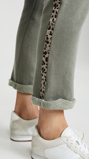SUNDRY Trouser Sweatpants with Leopard Trim