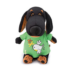 Мягкая игрушка Budi Basa Собака Ваксон в футболке с принтом "Птичка с цветочком", 25 см