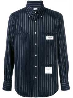 Thom Browne фланелевая рубашка прямого кроя с длинными рукавами и полосками