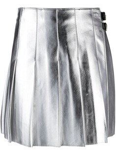 MSGM плиссированная юбка с эффектом металлик