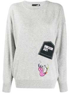 Love Moschino свитер в технике пэчворк с логотипом