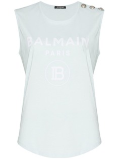 Balmain топ без рукавов с логотипом