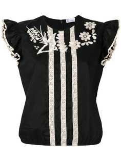 Red Valentino блузка с вышитыми цветами