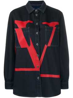 Valentino джинсовая рубашка с логотипом VLogo
