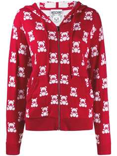 Moschino жаккардовое худи Teddy Bear на молнии