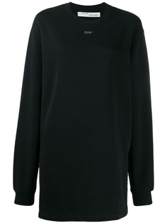 Off-White длинная толстовка с кристаллами и логотипом