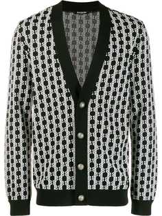Balmain жаккардовый кардиган с монограммой