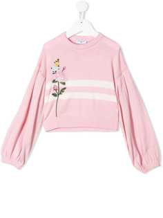 Monnalisa джемпер с цветочной вышивкой