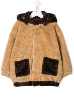 Mini Rodini forever young print faux fur coat