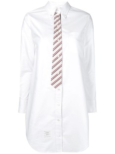 Thom Browne платье-рубашка с эффектом тромплей