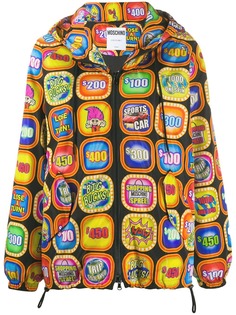 Moschino бомбер с капюшоном и графичным принтом