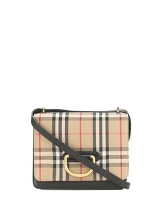 Burberry маленькая сумка в клетку Vintage Check с D-образной пряжкой