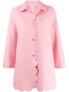 Red Valentino однобортное пальто с фестонами