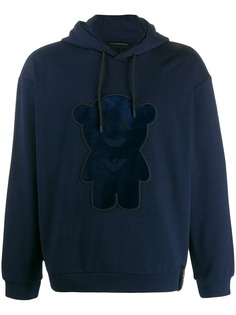 Emporio Armani Manga bear applique hoodie