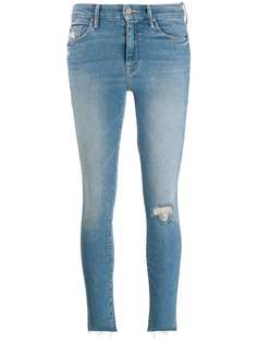 Mother блестящие укороченные джинсы скинни Looker