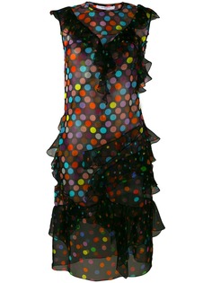 Givenchy платье в горошек с оборками