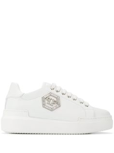 Philipp Plein кеды с логотипом и кристаллами