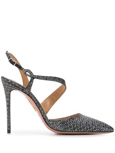 Aquazzura туфли-лодочки с заостренным носком и эффектом металлик