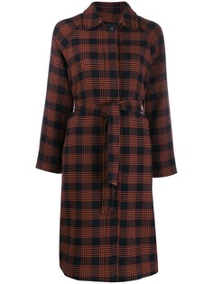 Red Valentino пальто в клетку с поясом