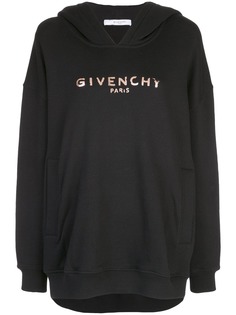 Givenchy metallic logo print hoodie