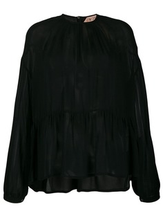 Nº21 lightly pleated sheer blouse