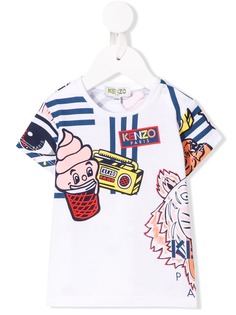 Kenzo Kids футболка с мультипликационным принтом
