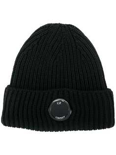 CP Company logo plaque beanie hat