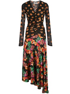 Diane von Furstenberg платье асимметричного кроя с цветочным принтом