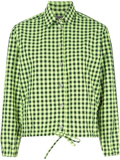 Harvey Faircloth checked tie-front shirt