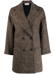 Red Valentino double-breasted herringbone coat