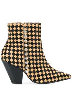 Toga Pulla checker print studded boots