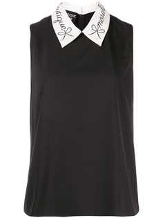 Boutique Moschino contrast-collar sleeveless top