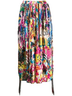 Ultràchic abstract print pleated skirt