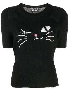 Boutique Moschino embroidered cat jumper