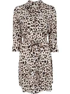 Lagence leopard print shirt dress