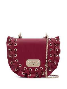 Red Valentino RED (V) lace up ruffle bag