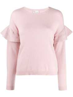 Red Valentino трикотажный свитер с круглым вырезом и оборками