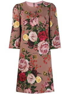 Dolce & Gabbana платье-трапеция с цветочным принтом