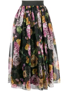 Dolce & Gabbana многослойная юбка с цветочным принтом