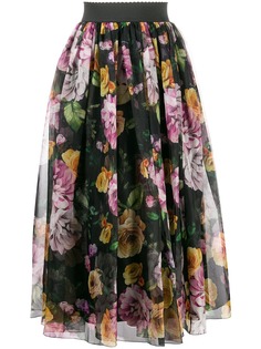 Dolce & Gabbana многослойная юбка с цветочным принтом