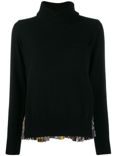 Sacai свитер с плиссировкой на спине