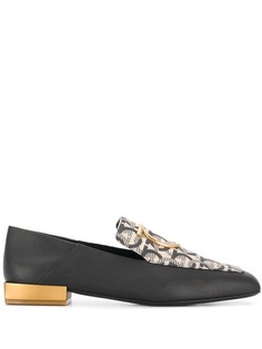 Salvatore Ferragamo лоферы Gancini на зеркальном каблуке