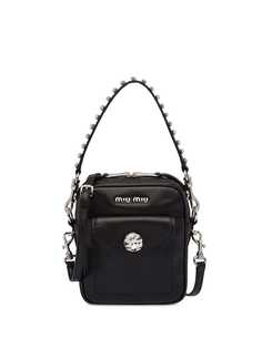 Miu Miu crystal embellished bandoleer bag