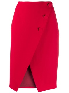 Sara Battaglia asymmetric buttoned skirt