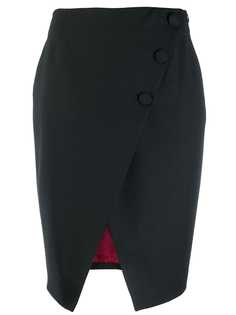 Sara Battaglia asymmetric buttoned skirt