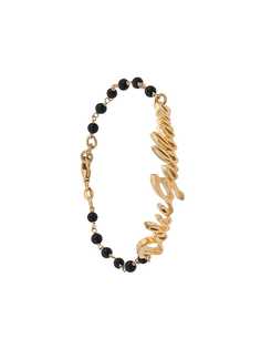 Dolce & Gabbana logo plaque beaded bracelet